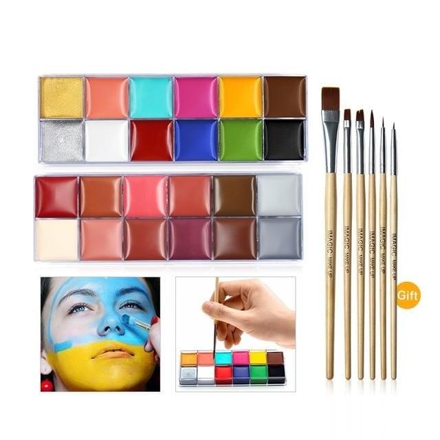 6 Brushes + 24 Colors Set Body Oil Paint – The Drag Queen Closet