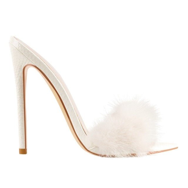 Sandals Queen Spinazza (White) - The Drag Queen Closet