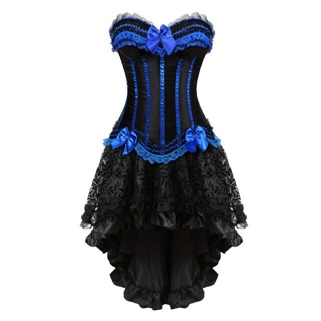 Corset Dress Drag Esmeralda (Blue) The Drag Queen Closet Corset Dress Drag Esmeralda (Blue) The Drag Queen Closet