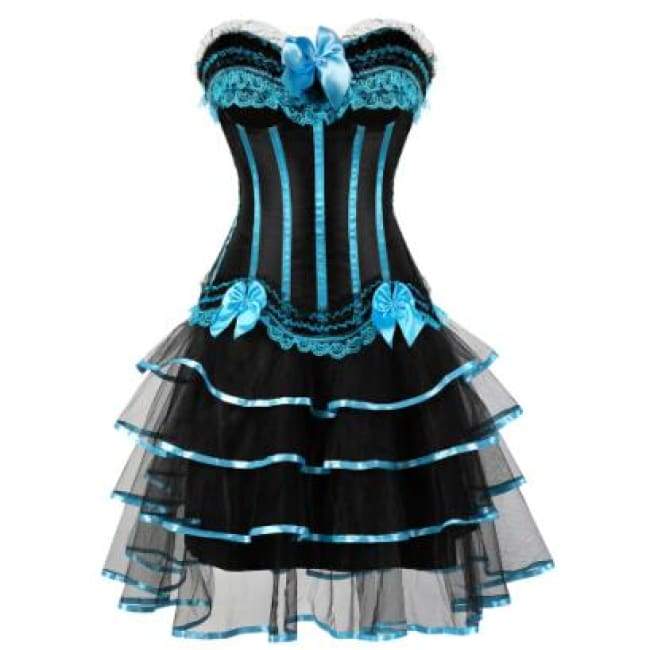 Corset Dress Drag Martina (Sky Blue) The Drag Queen Closet Corset Dress Drag Martina (Sky Blue) The Drag Queen Closet