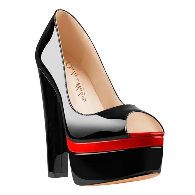 Sapatos Queen Quina (preto e vermelho)