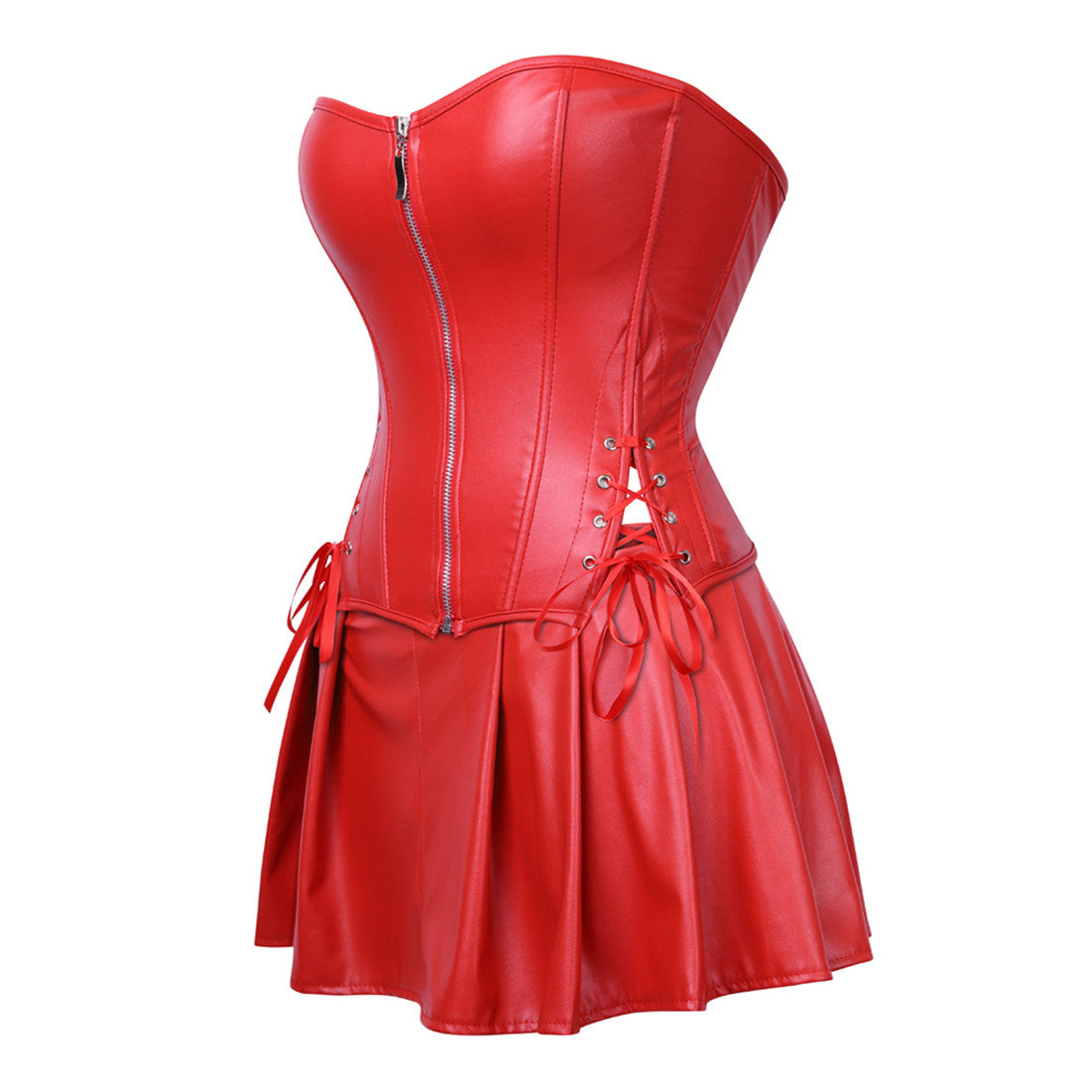 Corset Dress Drag Morticia (Red)