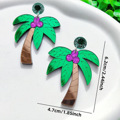 Stud Earrings Queen Palm
