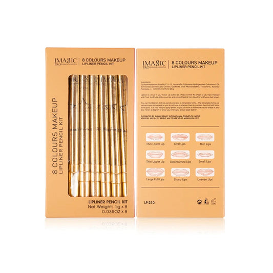 IMAGIC 8 Colours Makeup Lip Liner Pencil Kit packaging on a white background
