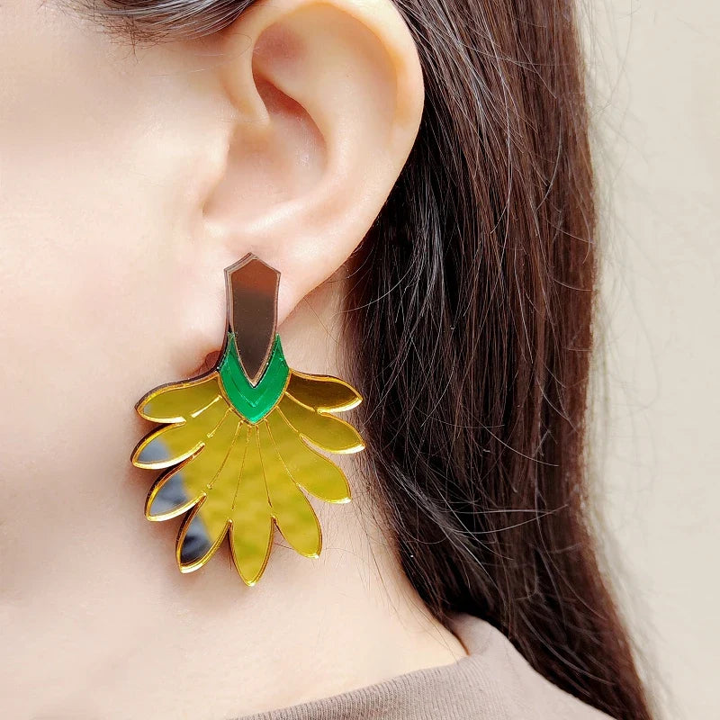 Stud Earrings Queen Flowers