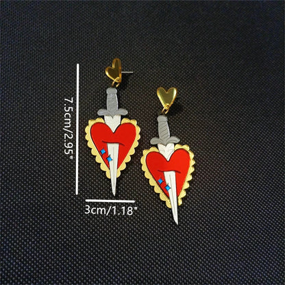 Stud Earrings Queen Stabbed