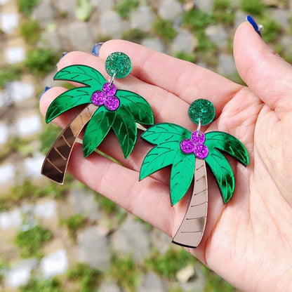Stud Earrings Queen Palm