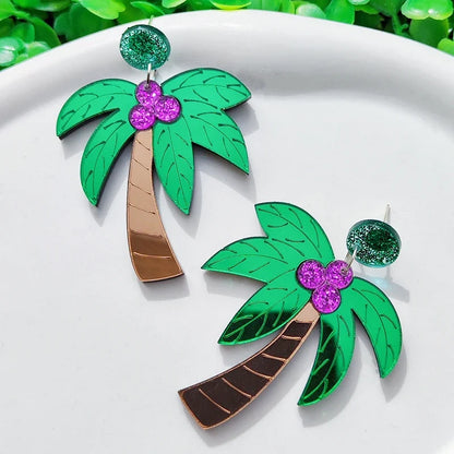 Stud Earrings Queen Palm