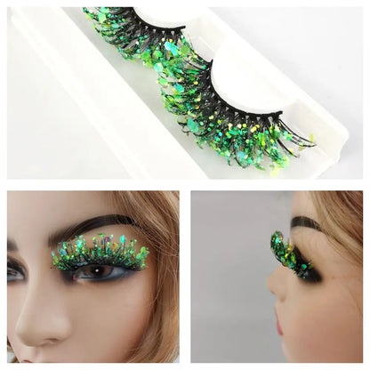 False Eyelashes Queen Sequins (Green)