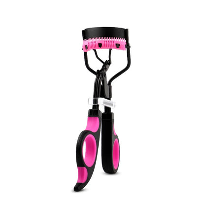 Eyelash curler with pink and black design on a white background, branded as IMAGIC.
