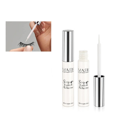 IMAGIC strip eyelash adhesive with application process on a white background