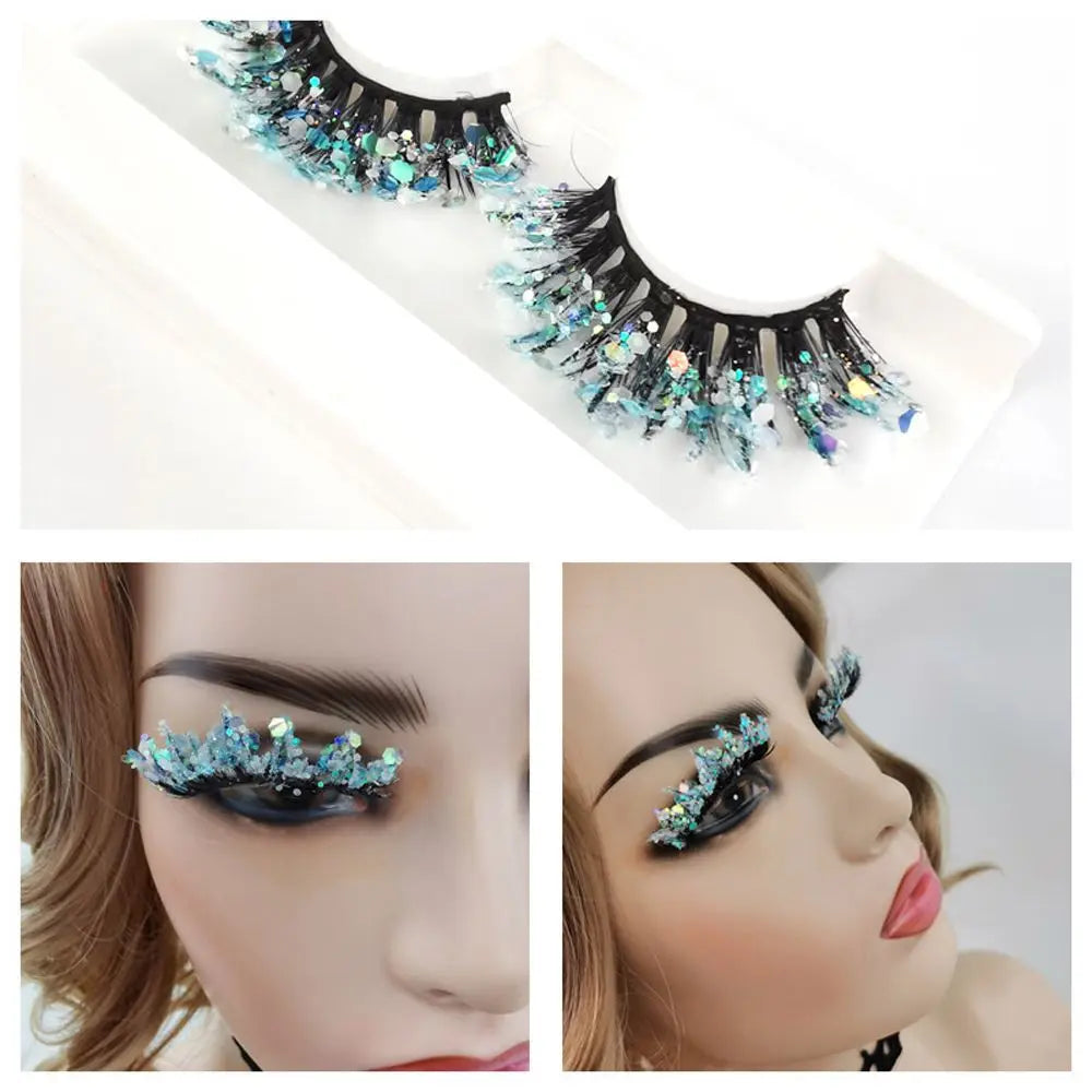 False Eyelashes Queen Sequins (Ice blue)