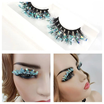 False Eyelashes Queen Sequins (Ice blue)