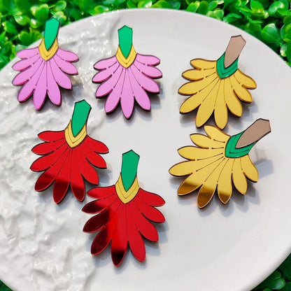Stud Earrings Queen Flowers