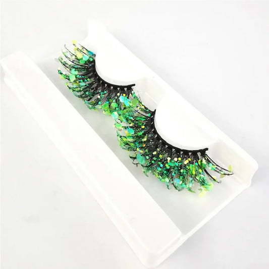 False Eyelashes Queen Sequins (Green)
