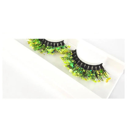 False Eyelashes Queen Sequins (Lemon green)