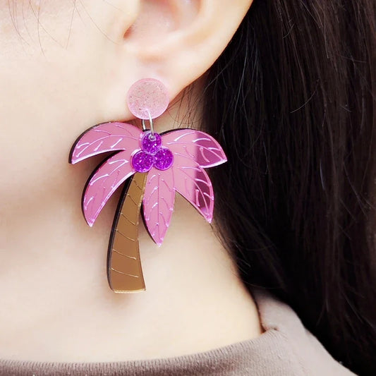 Stud Earrings Queen Palm