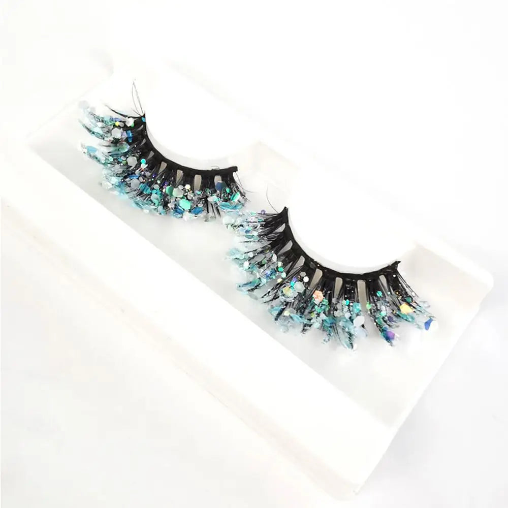 False Eyelashes Queen Sequins (Ice blue)