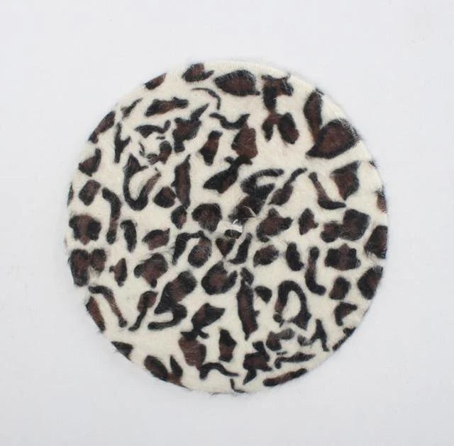 Beret Queen Leopard (bianco)