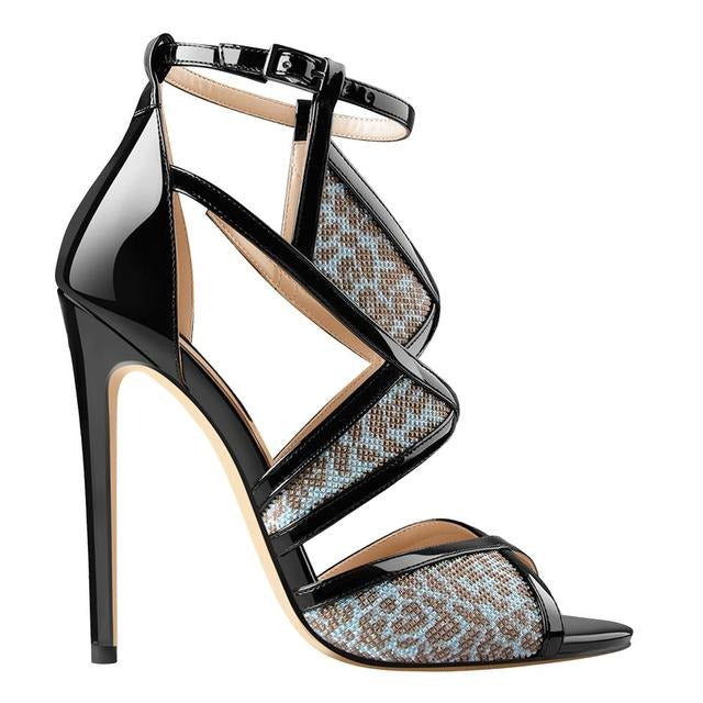 Sandals Queen Julima (Black and blue)