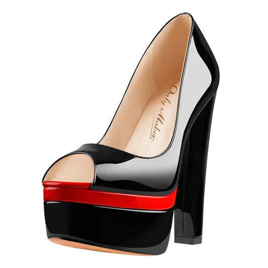 Pumps Queen Quina (Black and red)