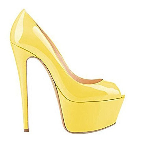 Yellow deals platform pumps