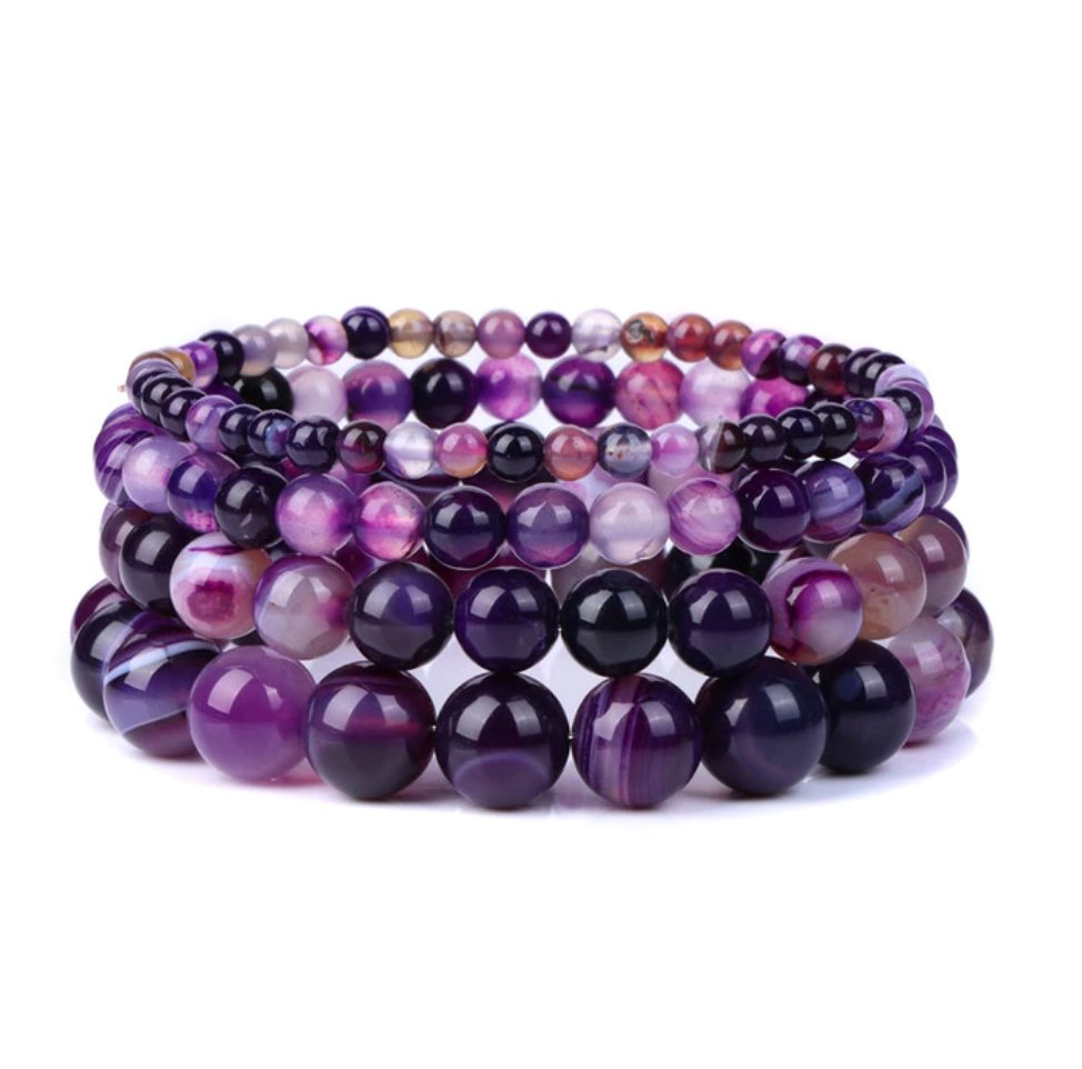Bracelet Queen Stripe Agate (Purple) - The Drag Queen Closet