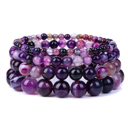 Bracelet Queen Stripe Agate (Purple) - The Drag Queen Closet