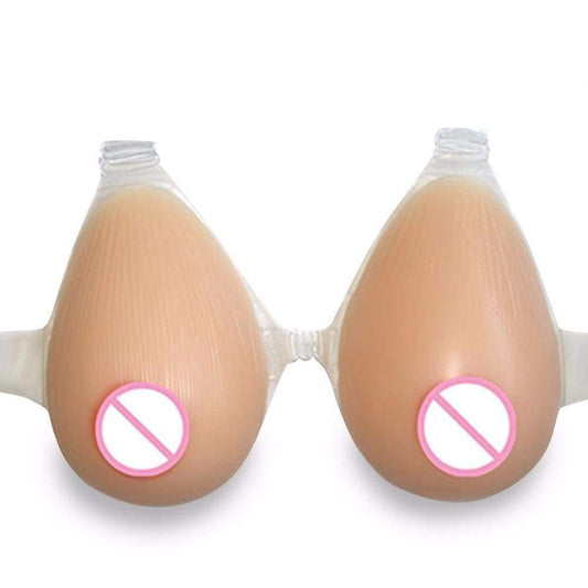 800g/36C Full Silicone Breast Forms Cross Dresser False Boobs With Wear Bra