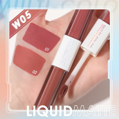 Ultra-light Intense Color Dual-Stick Lipstick 2 In 1 Liquid Matte Lip Gloss Professional (7 Colors) - The Drag Queen Closet