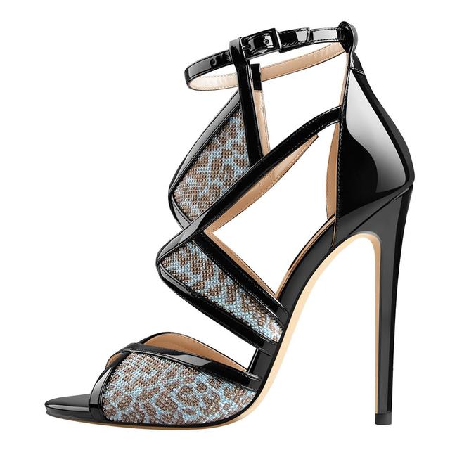 Sandals Queen Julima (Black and blue)