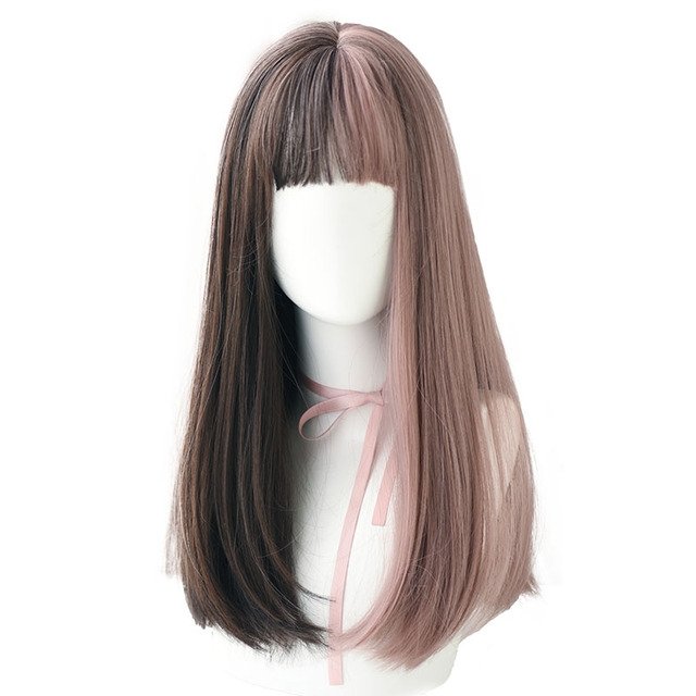 Wig Queen Mcnthyne (Dark brown and pink)